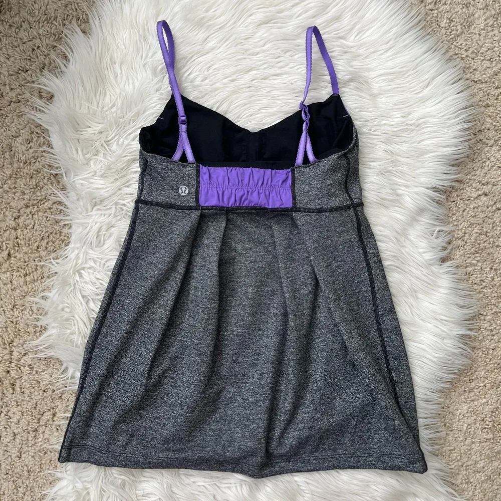 {Lululemon} Yogi Dance Tank Top in Heathered Grey & Purple - Women's 6